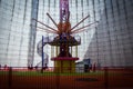 Giant swing ride inside a cooling tower at former nuclear power plant