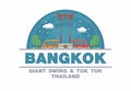 The Giant Swing (SAO CHING CHA) of Bangkok and Tuk tuk,Thailand Royalty Free Stock Photo