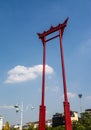 The Giant Swing or Sao Chingcha is a religious structure that is formerly used in an old Brahmin ceremony Royalty Free Stock Photo
