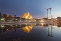 The Giant Swing and Suthat Temple at Twilight Time, in Bangkok Thailand Royalty Free Stock Photo