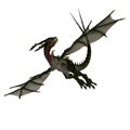 Giant terrifying dragon with wings and horns Royalty Free Stock Photo
