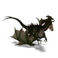 Giant terrifying dragon with wings and horns Royalty Free Stock Photo