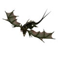 Giant terrifying dragon with wings and horns Royalty Free Stock Photo