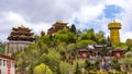 Giant tibetan prayer wheel and Zhongdian temple - Yunnan privince, China Royalty Free Stock Photo