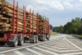 Giant timber truck on delivery Royalty Free Stock Photo