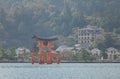 Giant Torii at Miyajima island in Hiroshima, Japan