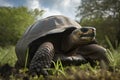 Giant Tortoise, (Geochelone nigra), the largest living species of tortoise, native to The Galapagos. generative AI