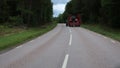 Giant tractor on the road.