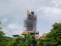 The large statue of a Buddhist monk at a temple in Thailand