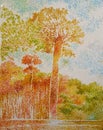 Giant tree forest fine art acrylic oil painting