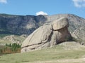 A giant turtle rock in Terelj National Park, Tuv, Mongolia.