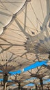 Giant umbrellas at Al-Nabawi Mosque of Medina