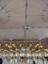 Giant umbrellas in the Nabawi Mosque