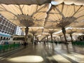 Giant umbrellas at Nabawi Mosque, Medina Saudi Arabia