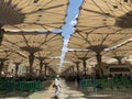 Giant umbrellas at Nabawi Mosque, Medina Saudi Arabia