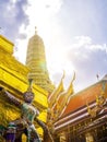 Giant Wat Phra Kaew Temple in bangkok thailand Royalty Free Stock Photo