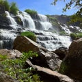 Giant waterfall in the asian jungle