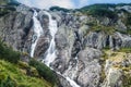 Giant Waterfall Siklawa in the Polish mountains