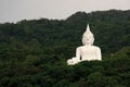 Giant white image of Buddha with green mountain 7 Royalty Free Stock Photo