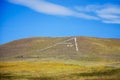 Giant White A Made Out of Rocks on a Hillside in Montana