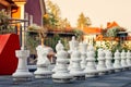 Giant White Plastic Chess Pieces Royalty Free Stock Photo