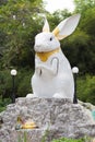 Giant white rabbit statue