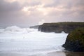 Giant white waves and cliffs on the wild atlantic way Royalty Free Stock Photo