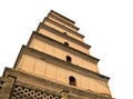 Giant Wild Goose Pagoda or Big Wild Goose Pagoda Xi`an, Shaanxi, China isolated on white background