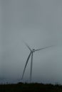 View of Giant Windmills During a Cloudy Day, Iowa