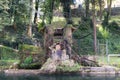 Giant wooden waterwheel in the Naviglio Martesana,