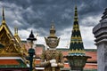 Giant Yak, Yaksha statue with large teeth, piercing eye with sword in hand protecting and guarding the famous Temple of the