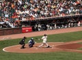 Giants Batter Pablo Sandoval connects with pitch