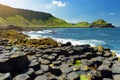 Giants Causeway, an area of hexagonal basalt stones, created by ancient volcanic fissure eruption, County Antrim, Northern Ireland