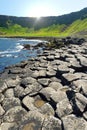 Giants Causeway, an area of hexagonal basalt stones, created by ancient volcanic fissure eruption, County Antrim, Northern Ireland