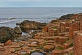 Giants Causeway Basalt Hexagonal Columns leading down into the sea