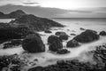 Giants Causeway Northern Ireland beautiful sunset view sunlight long exposure Antrim Coast Royalty Free Stock Photo