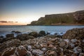 Giants Causeway Northern Ireland beautiful sunset view sunlight long exposure Antrim Coast Royalty Free Stock Photo