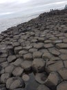 Giants causeway stepping stones across ocean Royalty Free Stock Photo