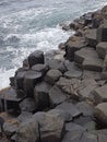 Giants causeway stepping stones across ocean Royalty Free Stock Photo