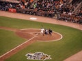 Giants Cody Ross holds bat in batting stance as he waits for inc Royalty Free Stock Photo