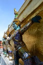 Giants of gilded chedi, Wat Phra Kaew, Thailand Royalty Free Stock Photo