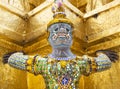 Giants guardian under golden pagoda in Wat Pra Kaew in bangkok t Royalty Free Stock Photo