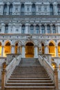 The Giants Staircase at the Doges Palace, or also known as Palazzo Ducale in the city of Venice, Italy Royalty Free Stock Photo