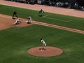 Giants Tim Lincecum throws over to 1st base Royalty Free Stock Photo
