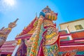 The Giants or Yakshas at the Gate in Emerald Buddha Temple in Grand Palace, on May 12 in Bangkok, Thailand