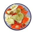 Giardiniera in blue bowl Royalty Free Stock Photo