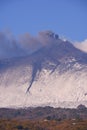 the Etna volcano during the emission of volcanic ash