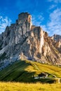 Giau Pass mountains at daylight