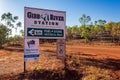 Gibb River WA Australia - Jun 1 2015: Entrance sign to the indigenous community at Gibb River Station on the iconic Gibb River