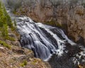 Gibbon Falls on a foggy morning in September